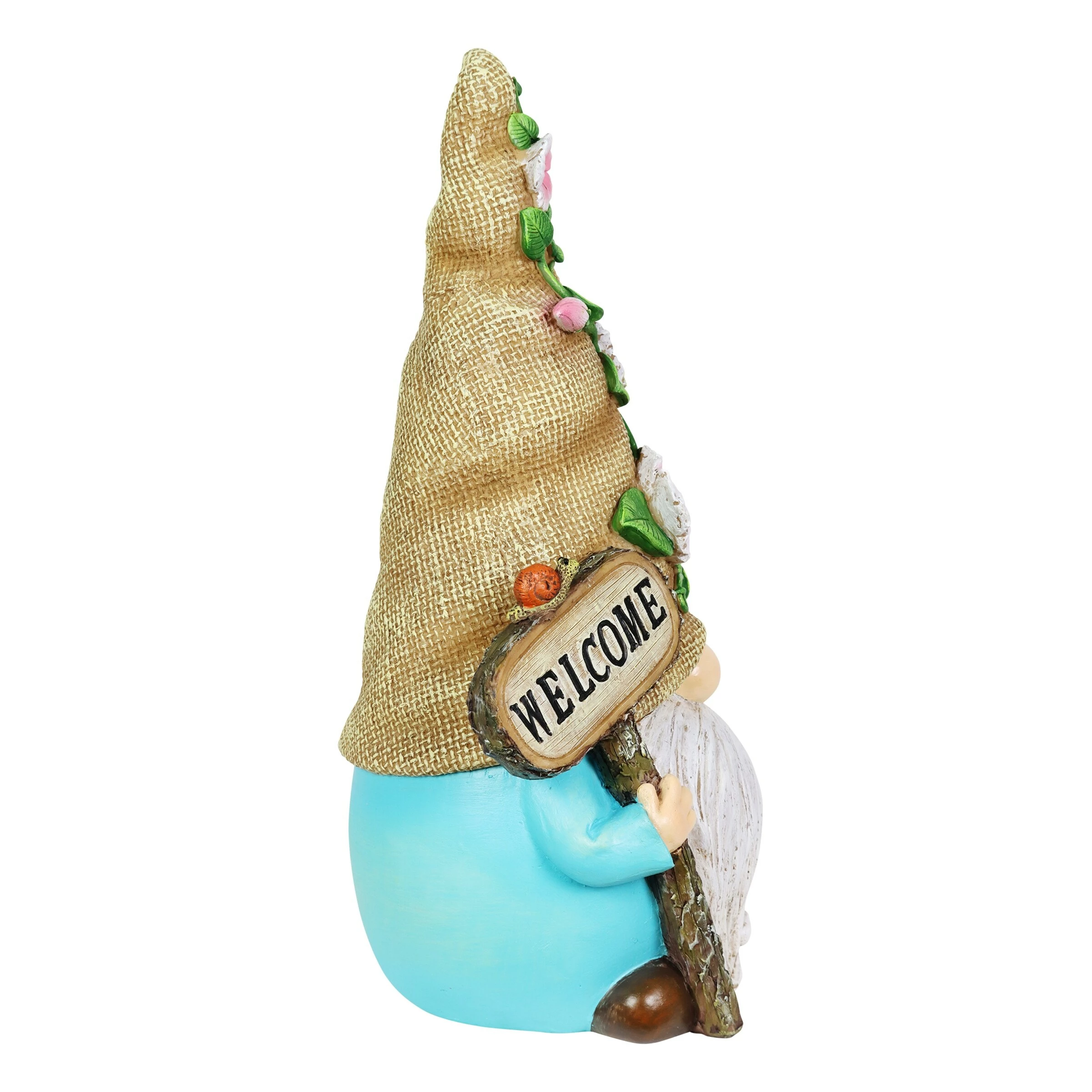 New 𧨠Outlet π Exhart Hand Painted Burlap Hat Garden Gnome Statuary With A Welcome Sign, 6 By 10.5 Inches π π - Image 7