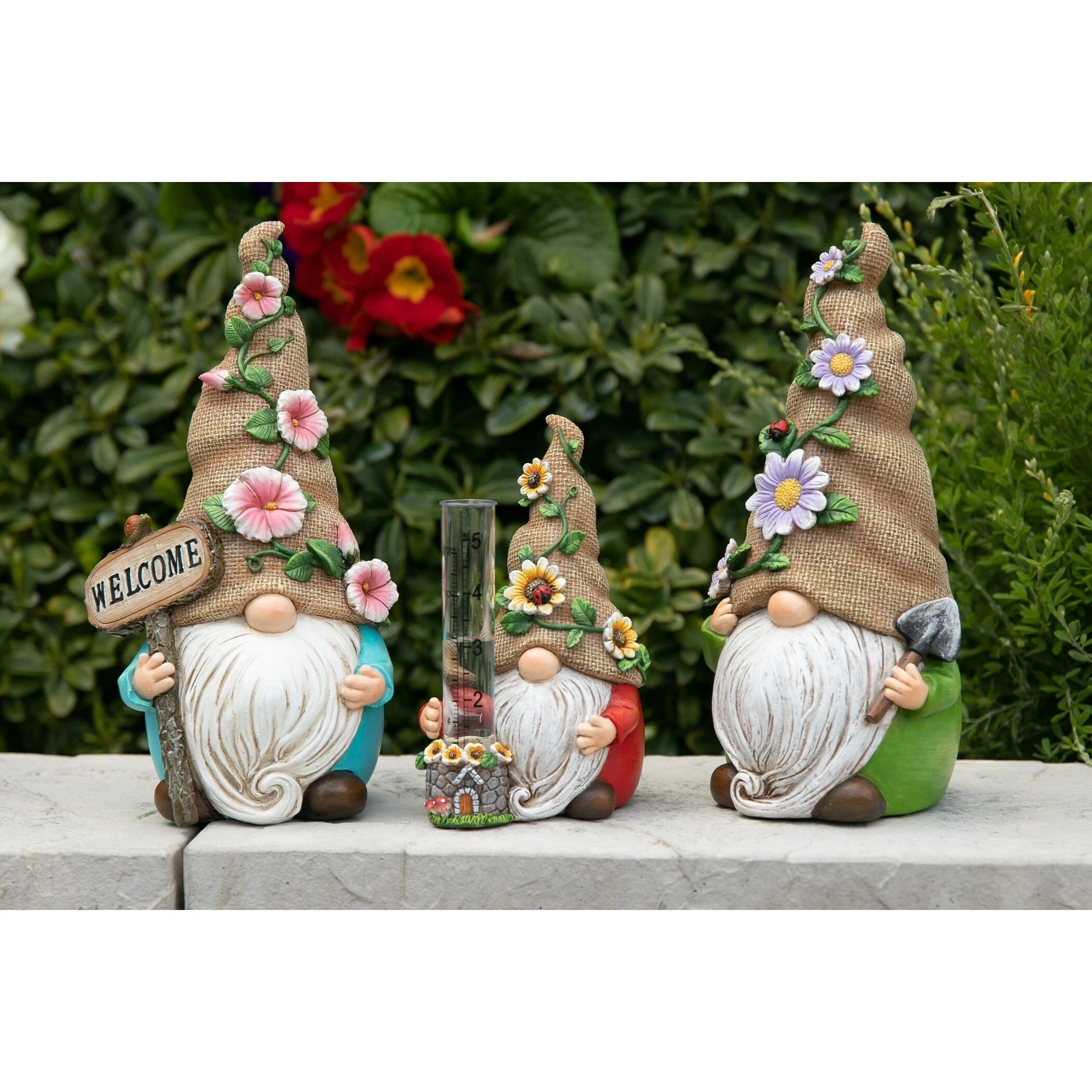 New 𧨠Outlet π Exhart Hand Painted Burlap Hat Garden Gnome Statuary With A Welcome Sign, 6 By 10.5 Inches π π - Image 8