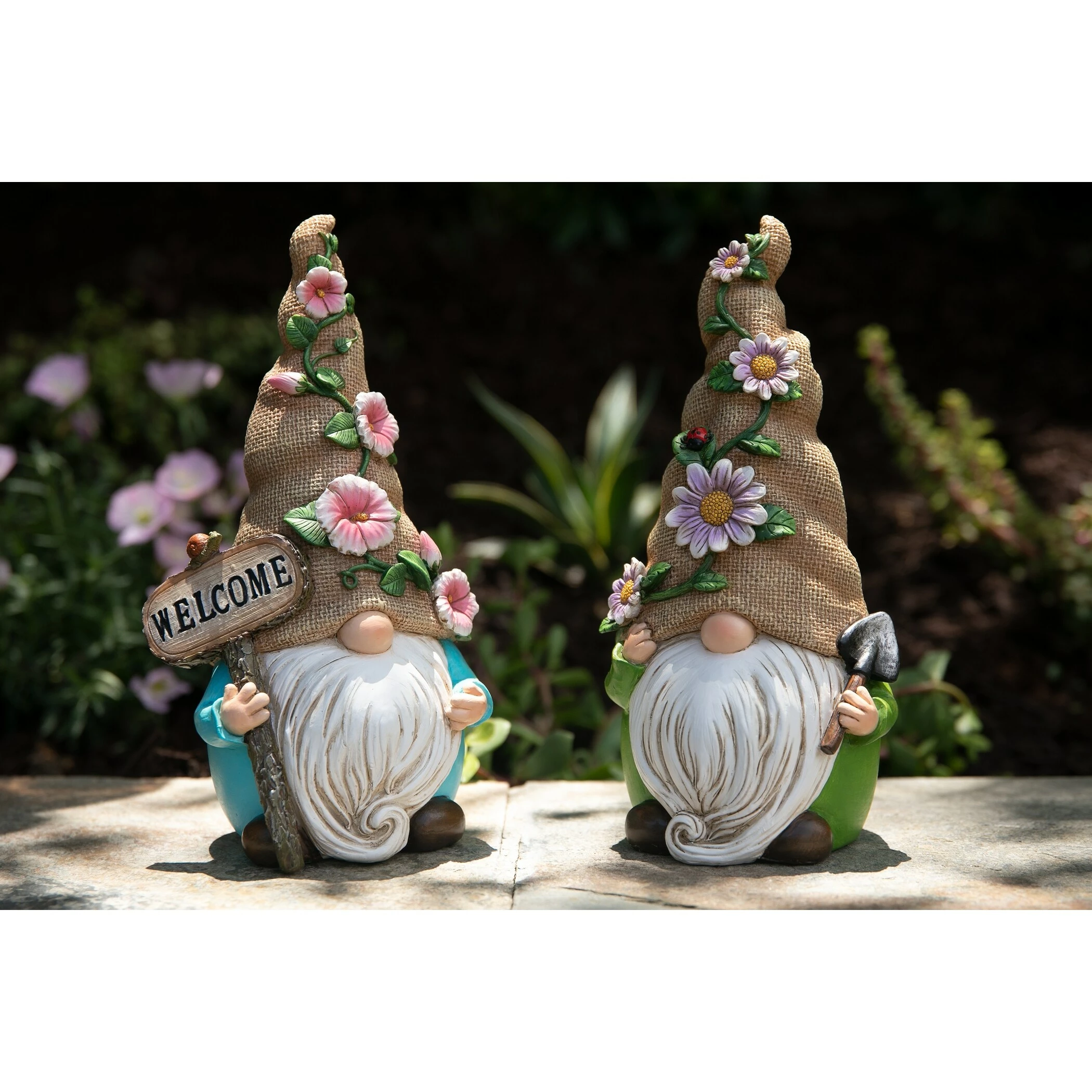 New 𧨠Outlet π Exhart Hand Painted Burlap Hat Garden Gnome Statuary With A Welcome Sign, 6 By 10.5 Inches π π - Image 9