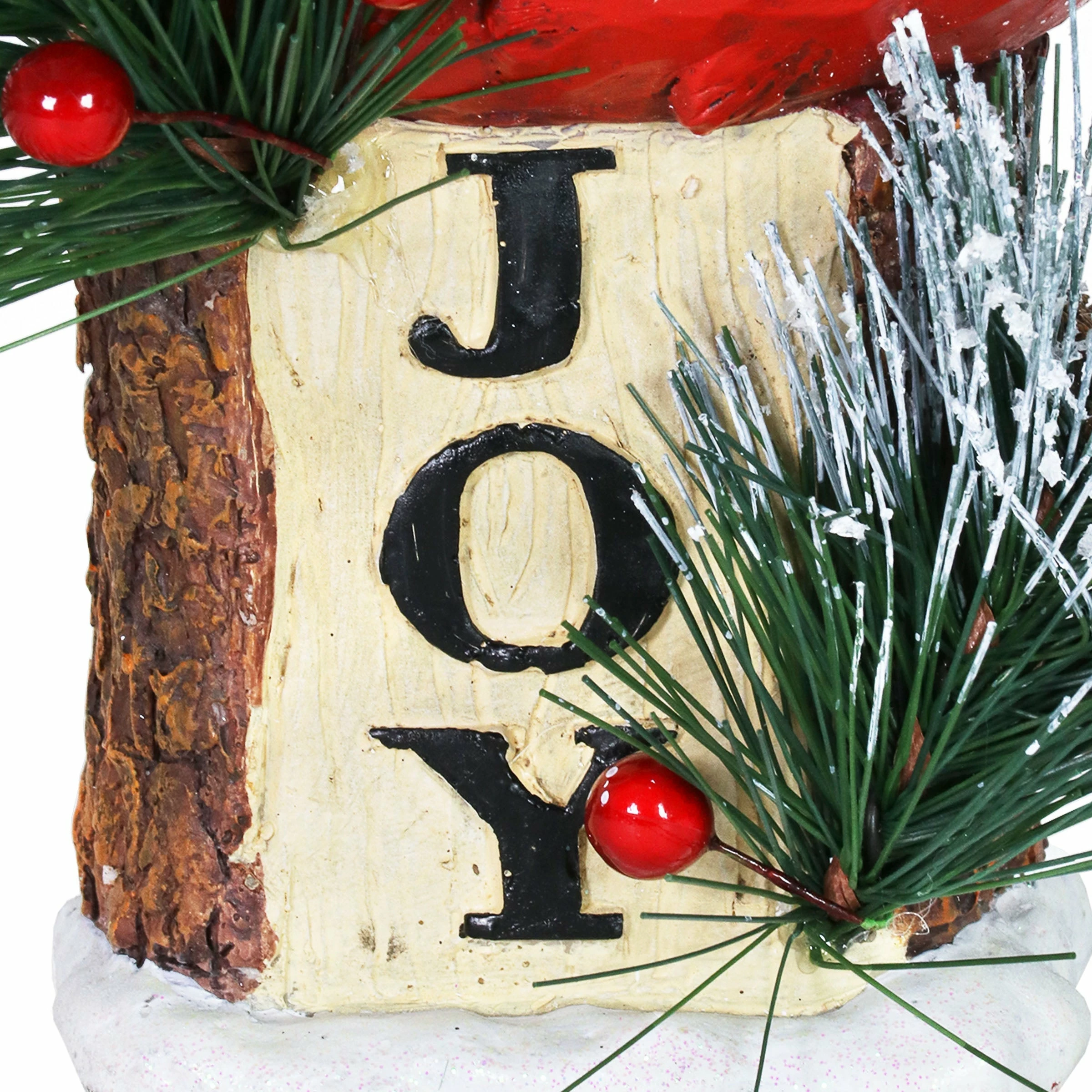 Wholesale β Best Pirce π Exhart Hand Painted π π Christmas Cardinal With LED Garland On Joy Sign Statuary With A Battery Powered Timer, 8.5 Inch π€© π - Image 4
