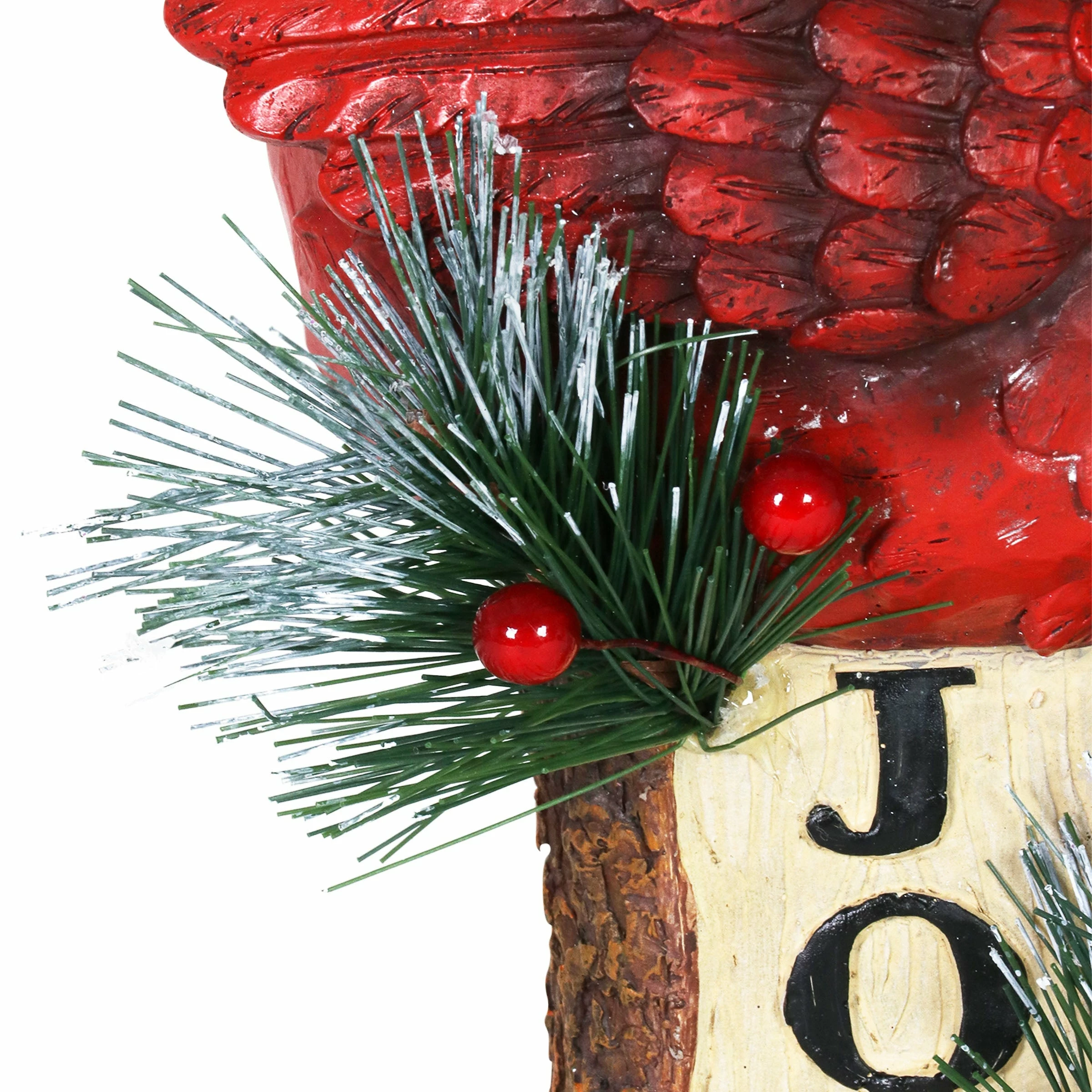 Wholesale β Best Pirce π Exhart Hand Painted π π Christmas Cardinal With LED Garland On Joy Sign Statuary With A Battery Powered Timer, 8.5 Inch π€© π - Image 5