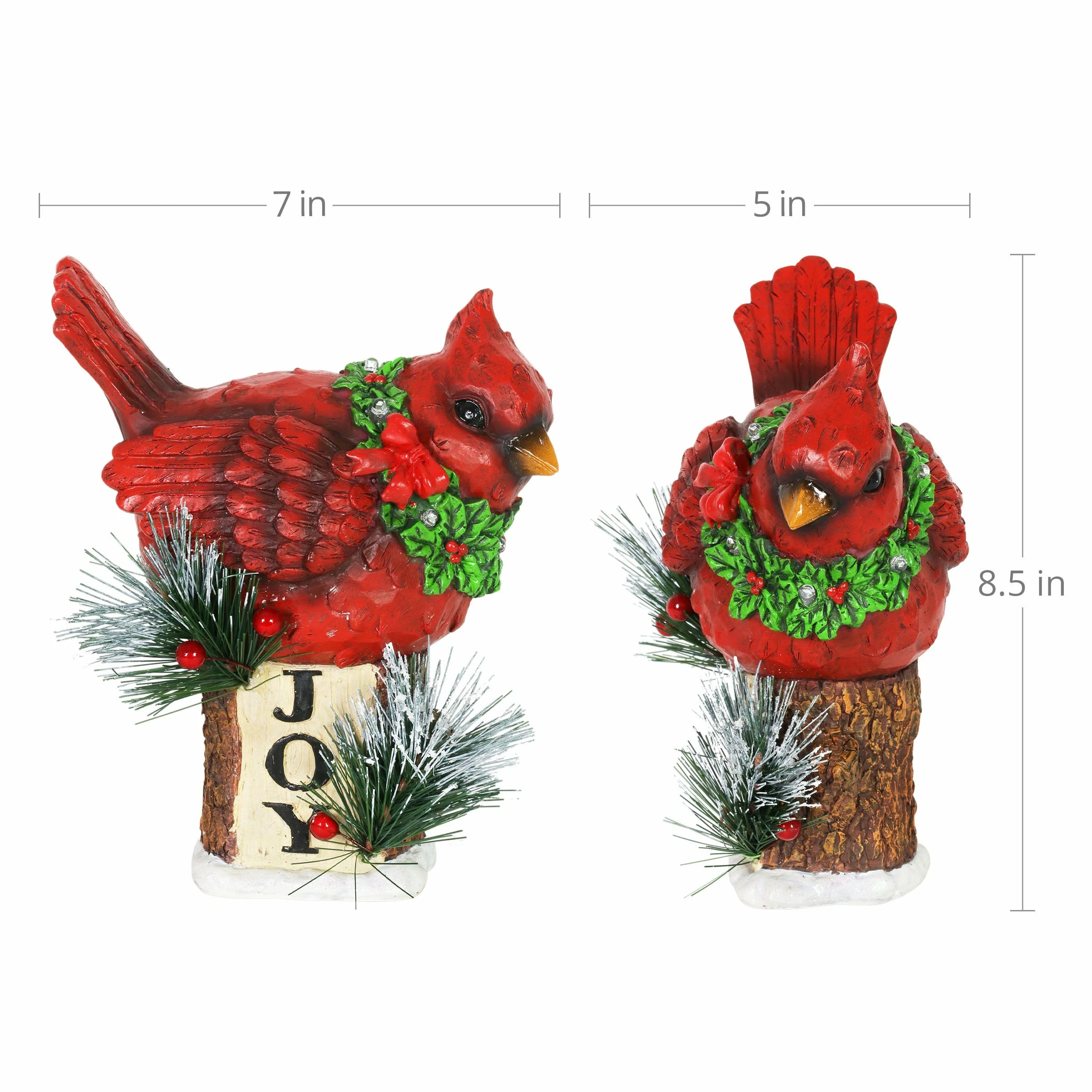 Wholesale β Best Pirce π Exhart Hand Painted π π Christmas Cardinal With LED Garland On Joy Sign Statuary With A Battery Powered Timer, 8.5 Inch π€© π - Image 7