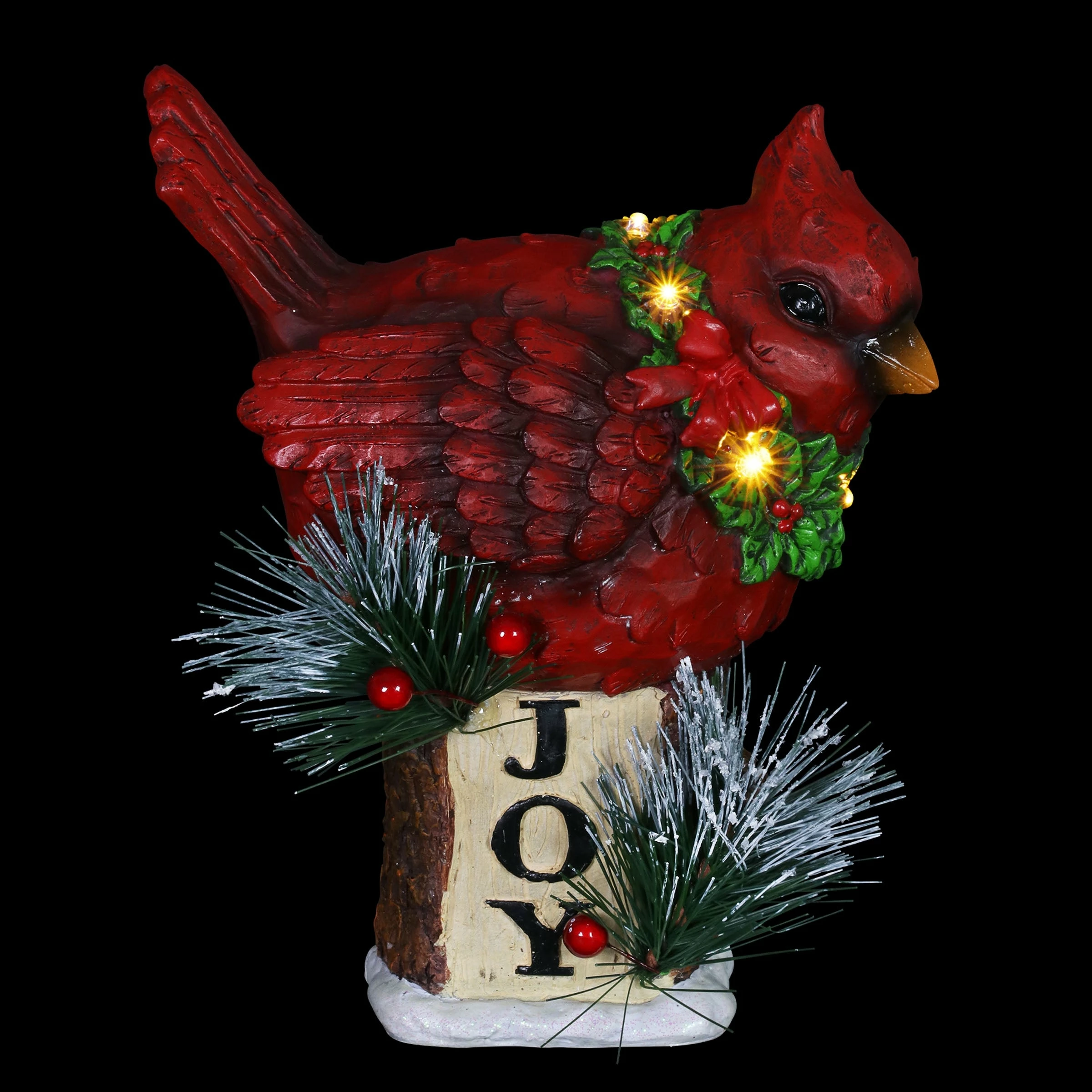 Wholesale β Best Pirce π Exhart Hand Painted π π Christmas Cardinal With LED Garland On Joy Sign Statuary With A Battery Powered Timer, 8.5 Inch π€© π - Image 10