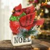 Outlet 😍 Discount 👏 Exhart Hand Painted ❄ 🎄 Christmas Cardinal With LED Garland On Noel Sign Statuary With A Battery Powered Timer, 8.5 Inch 🥰 🎁