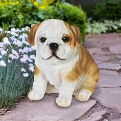 Budget ❤️ Promo 🌟 Exhart Hand Painted English Bulldog Puppy Statuary, 6 Inch ✨ 🌟
