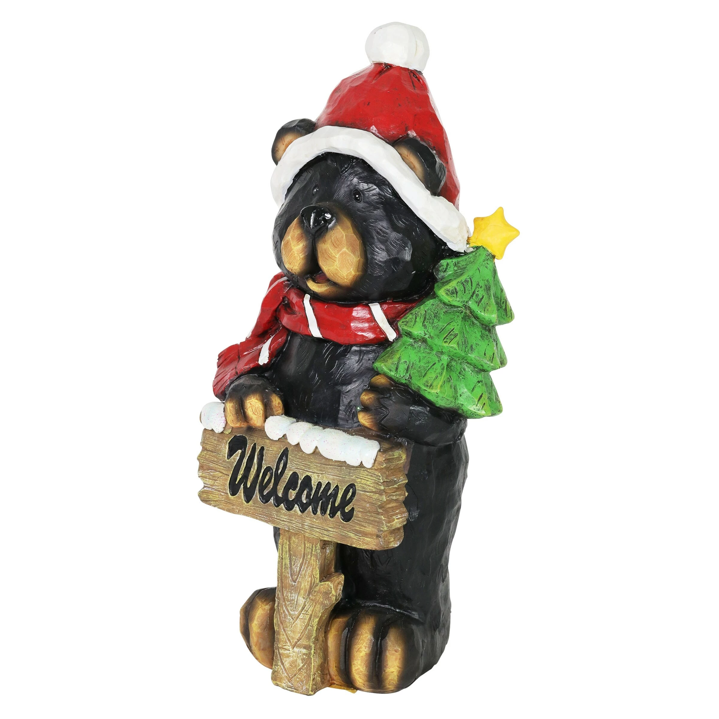 Buy π Discount β Exhart Hand Painted Holiday Bear Statue With Welcome Sign And π π Christmas Tree, 11.5 Inches 𧨠π - Image 10