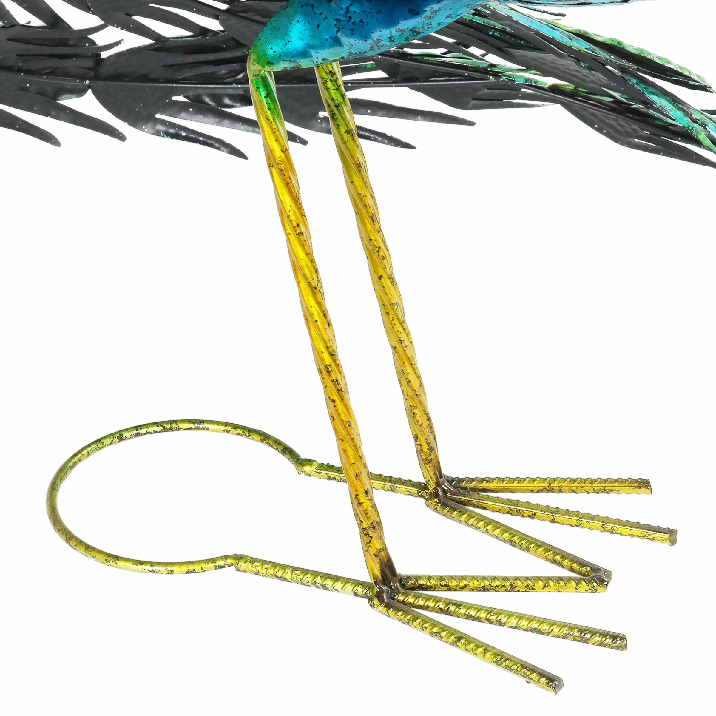 Outlet π Flash Sale π₯° Exhart Hand Painted Majestic Metal Standing Peacock Garden Statue, 15 By 24 Inches π π - Image 11