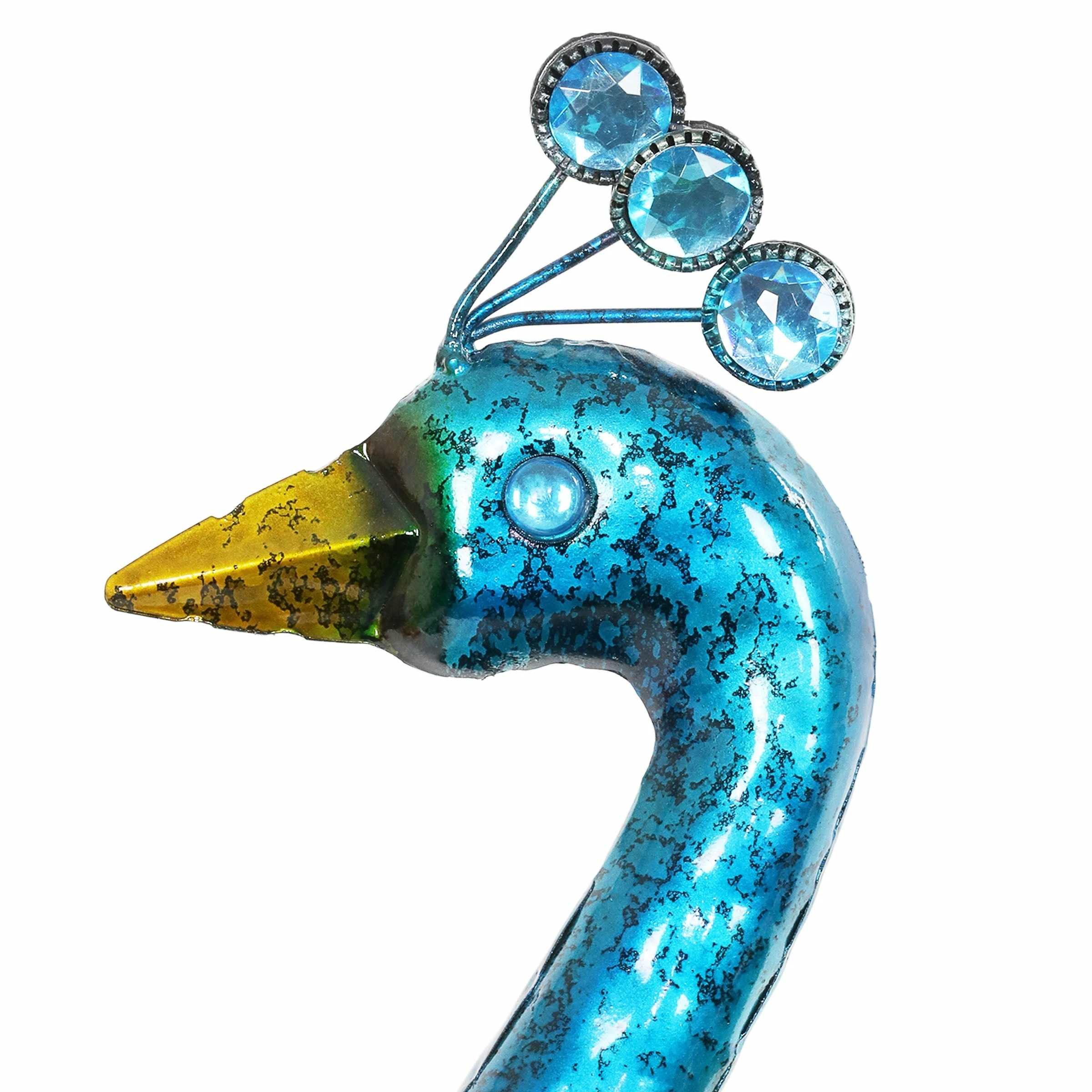 Outlet π Flash Sale π₯° Exhart Hand Painted Majestic Metal Standing Peacock Garden Statue, 15 By 24 Inches π π - Image 4