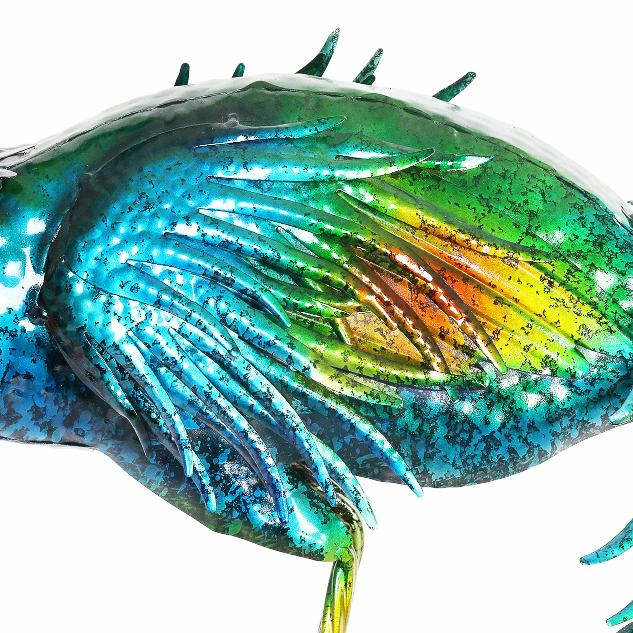 Outlet π Flash Sale π₯° Exhart Hand Painted Majestic Metal Standing Peacock Garden Statue, 15 By 24 Inches π π - Image 5