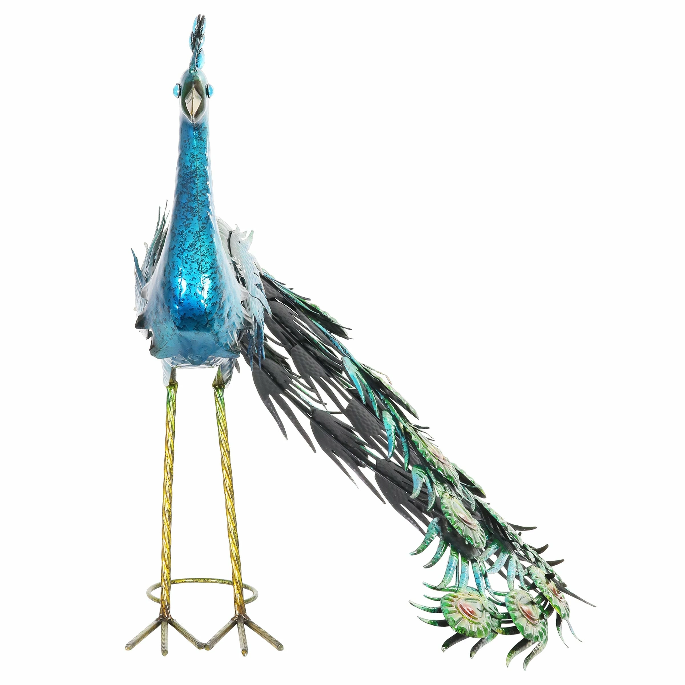 Outlet π Flash Sale π₯° Exhart Hand Painted Majestic Metal Standing Peacock Garden Statue, 15 By 24 Inches π π - Image 9