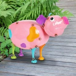 Budget 🔥 Best reviews of 🥰 Exhart Hand Painted Pink Metal Pig Statuary, 15 By 9 Inches 😍 ✨