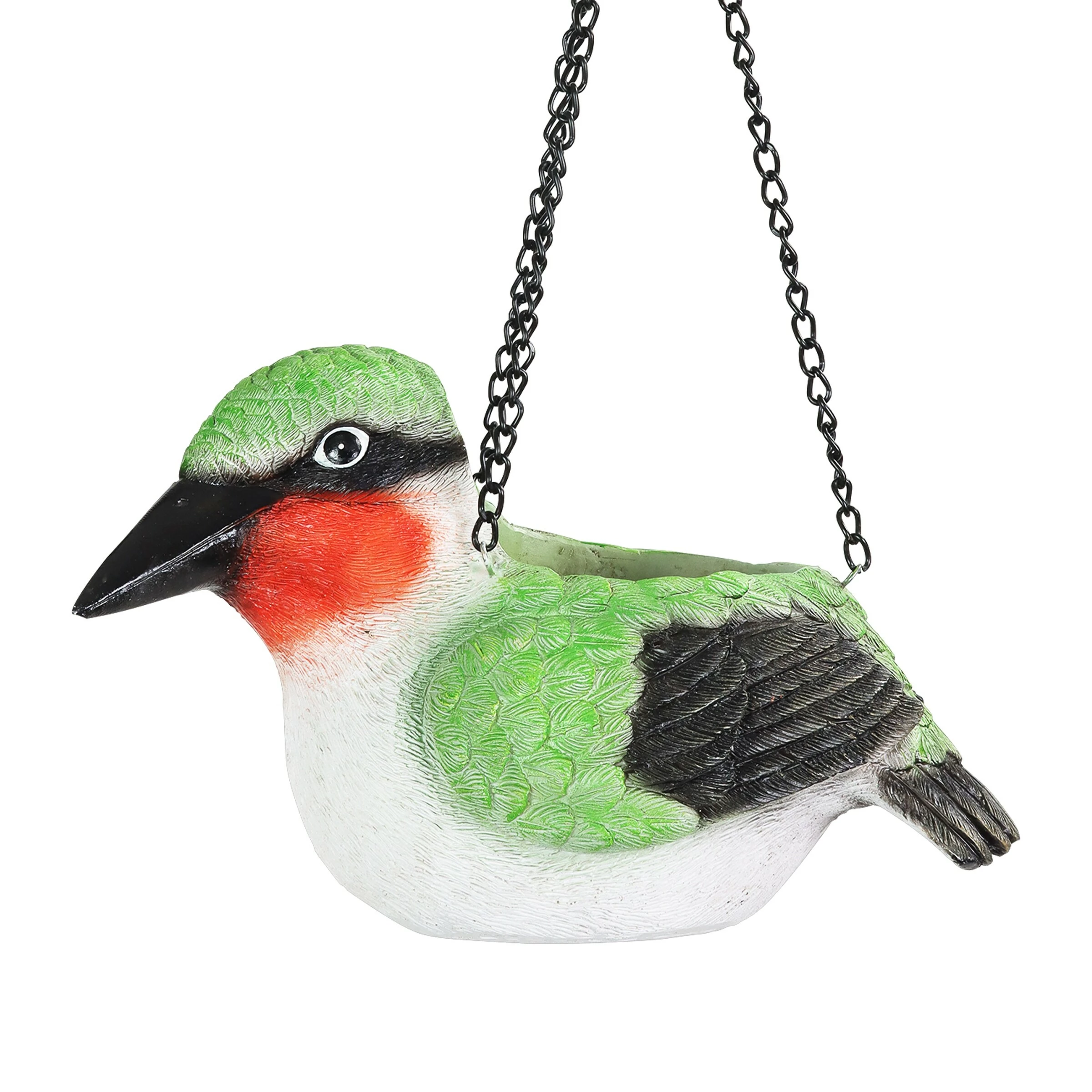 Buy π Top 10 π― Exhart Hand Painted Ruby Red Throat Resin Hummingbird Hanging Basket Planter, 6.5 Inches π π - Image 2