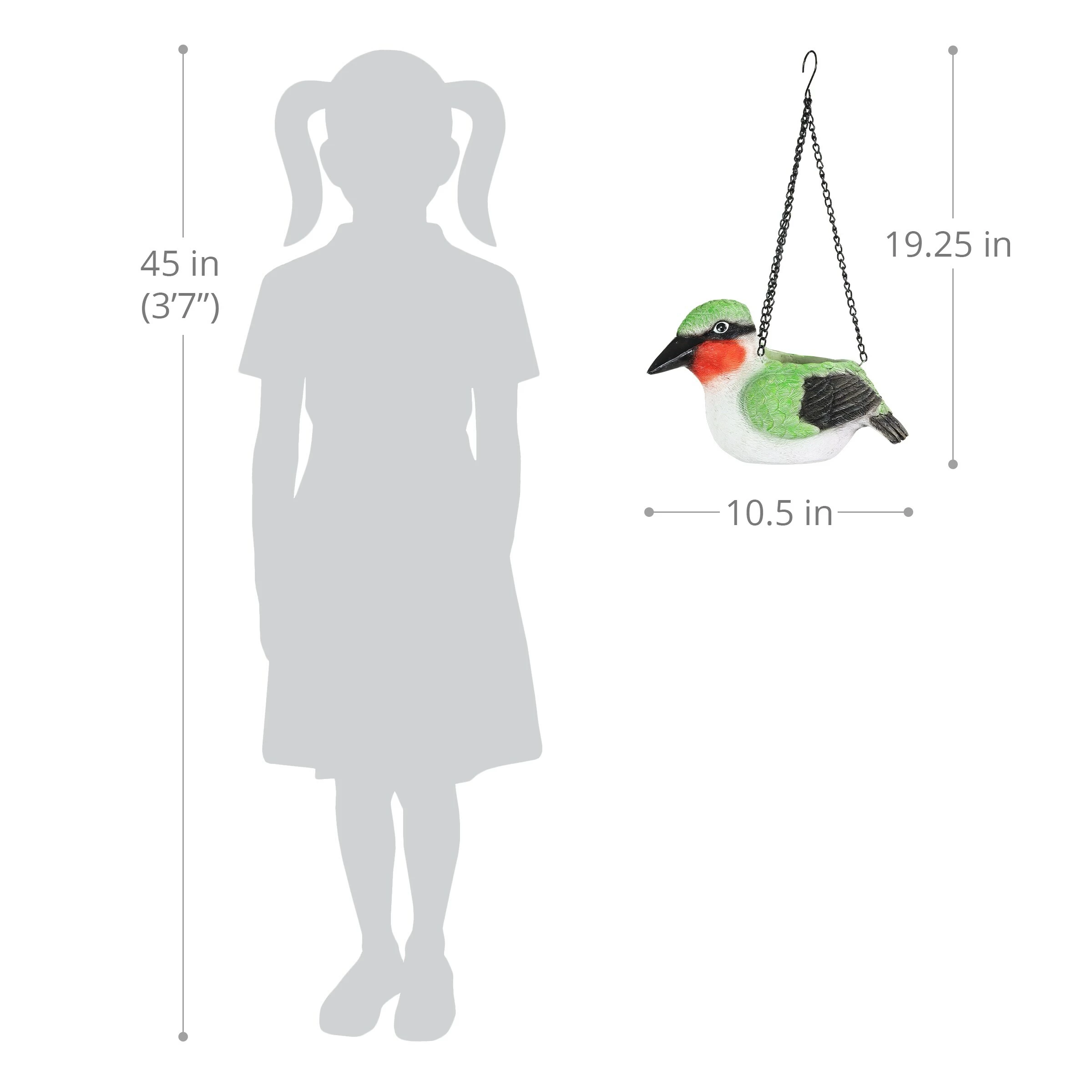 Buy π Top 10 π― Exhart Hand Painted Ruby Red Throat Resin Hummingbird Hanging Basket Planter, 6.5 Inches π π - Image 3