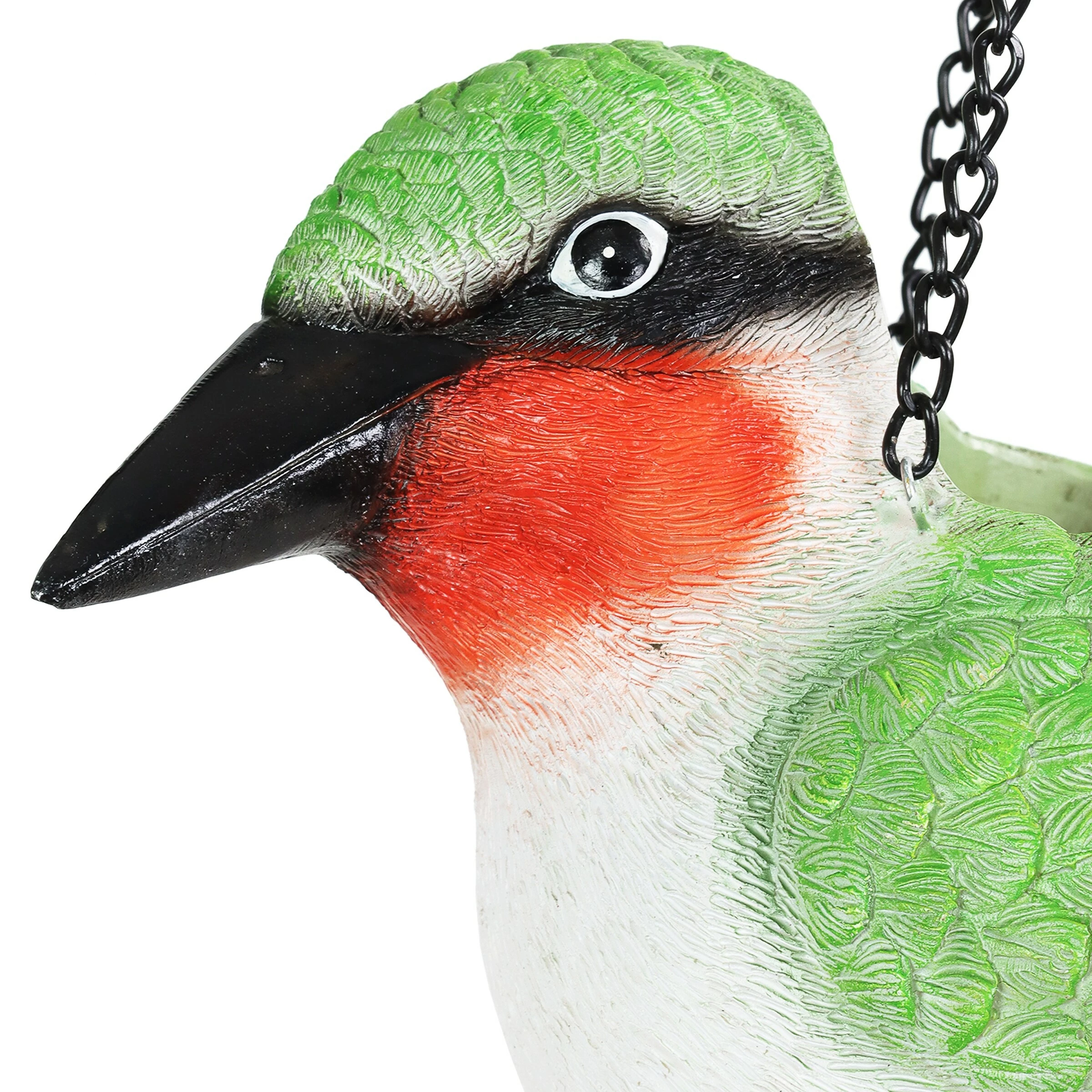 Buy π Top 10 π― Exhart Hand Painted Ruby Red Throat Resin Hummingbird Hanging Basket Planter, 6.5 Inches π π - Image 4