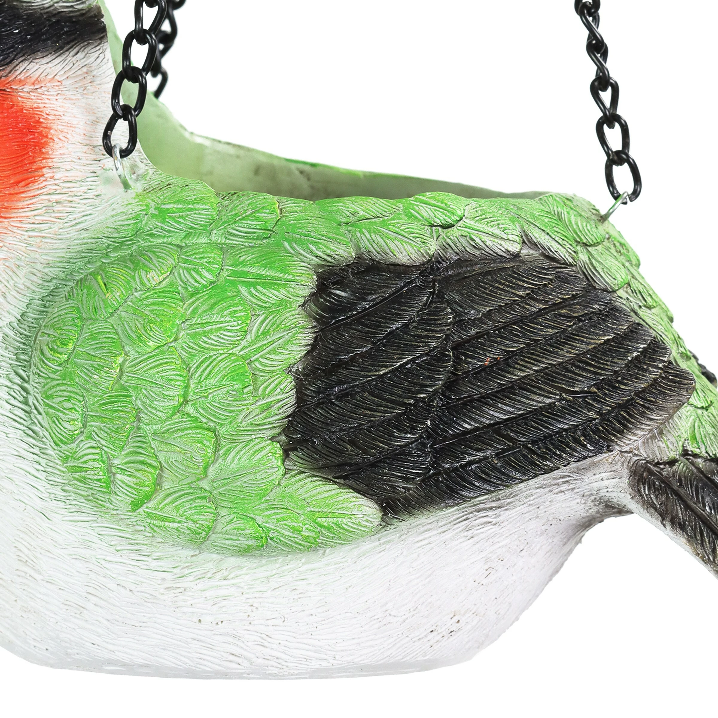 Buy π Top 10 π― Exhart Hand Painted Ruby Red Throat Resin Hummingbird Hanging Basket Planter, 6.5 Inches π π - Image 5