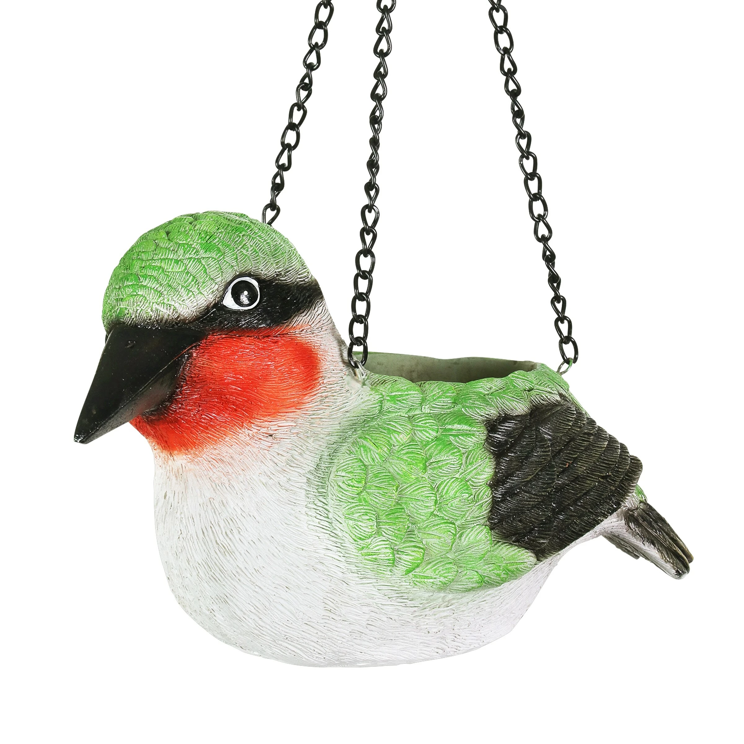 Buy π Top 10 π― Exhart Hand Painted Ruby Red Throat Resin Hummingbird Hanging Basket Planter, 6.5 Inches π π - Image 6