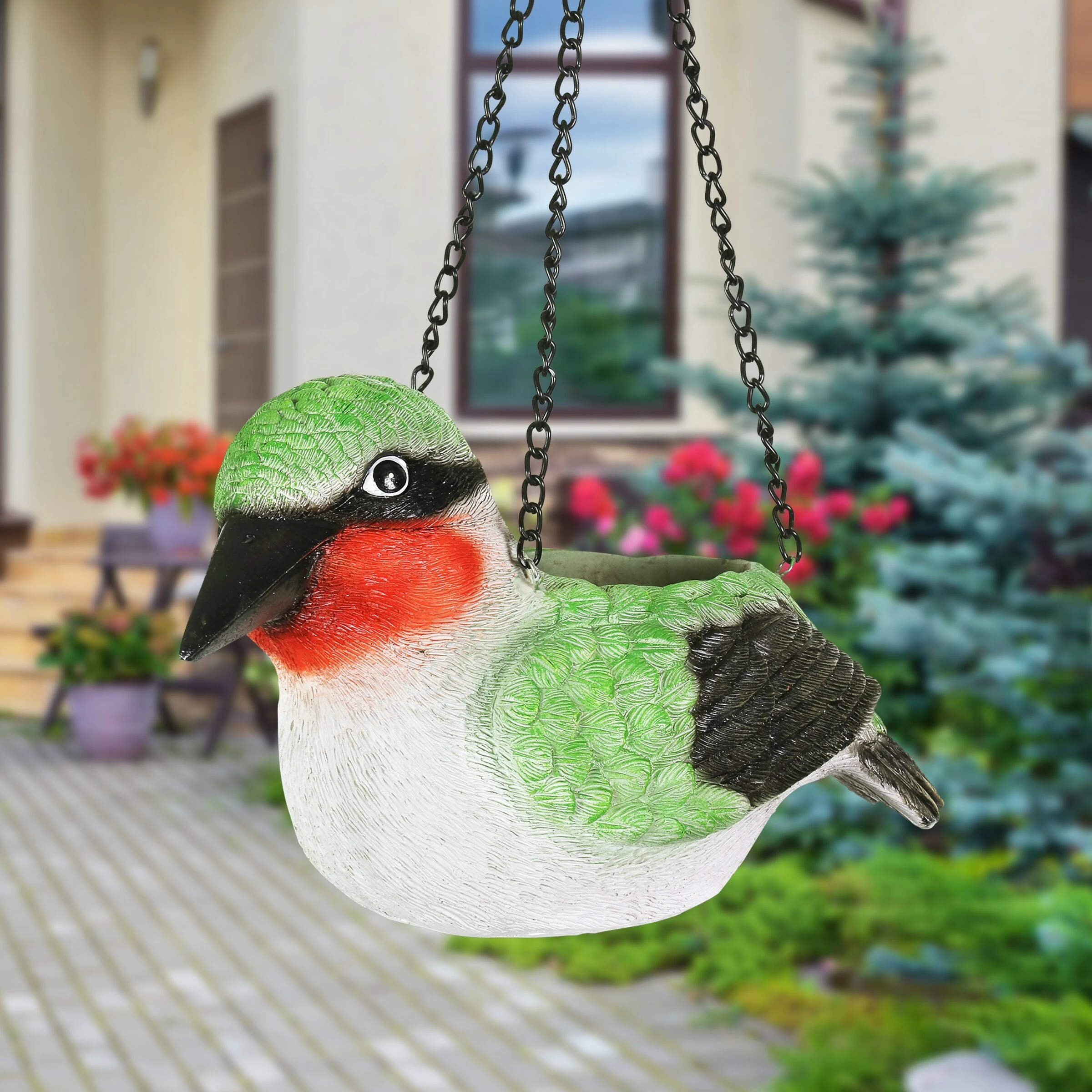 Buy π Top 10 π― Exhart Hand Painted Ruby Red Throat Resin Hummingbird Hanging Basket Planter, 6.5 Inches π π