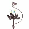 Wholesale 🥰 Flash Sale 🔔 Exhart Kinetic Lotus With Butterfly Bronze Spinner Garden Stake, 8 By 42.5 Inches 😀 🧨
