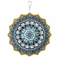 Promo 🛒 Outlet 🌟 Exhart Laser Cut Hanging Wind Spinner With Bead Details, 12 Inch Orange 🥰 🌟
