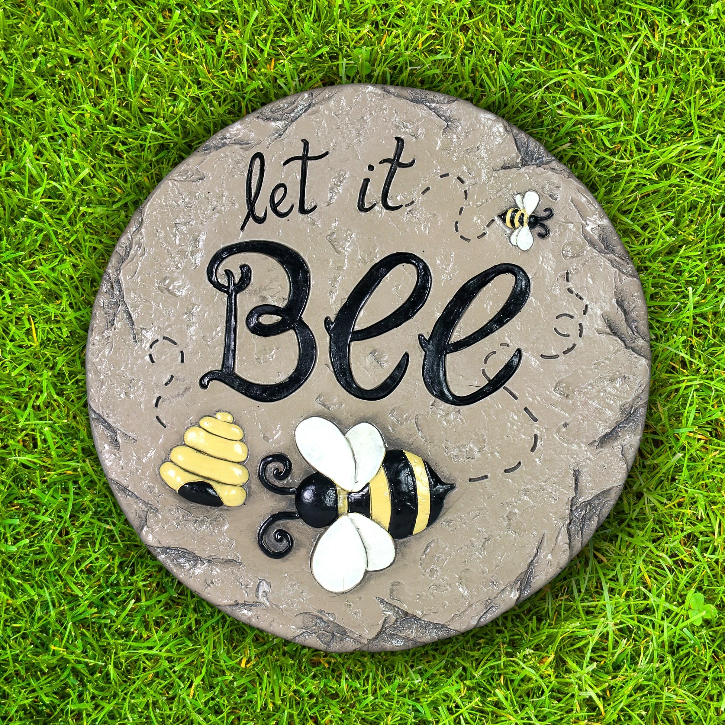 Outlet π Budget π Exhart Let It Bee Cement Stepping Stone, 10 Inches π π - Image 2