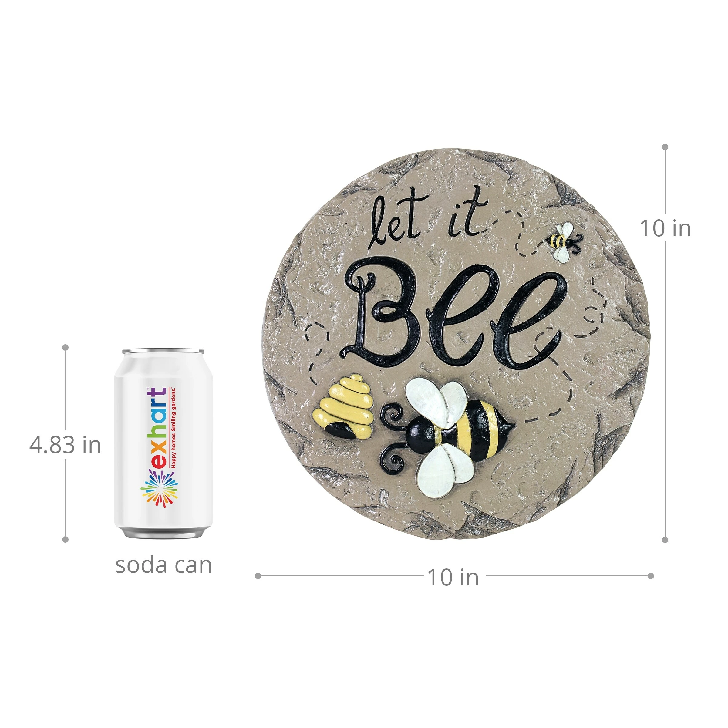 Outlet π Budget π Exhart Let It Bee Cement Stepping Stone, 10 Inches π π - Image 3