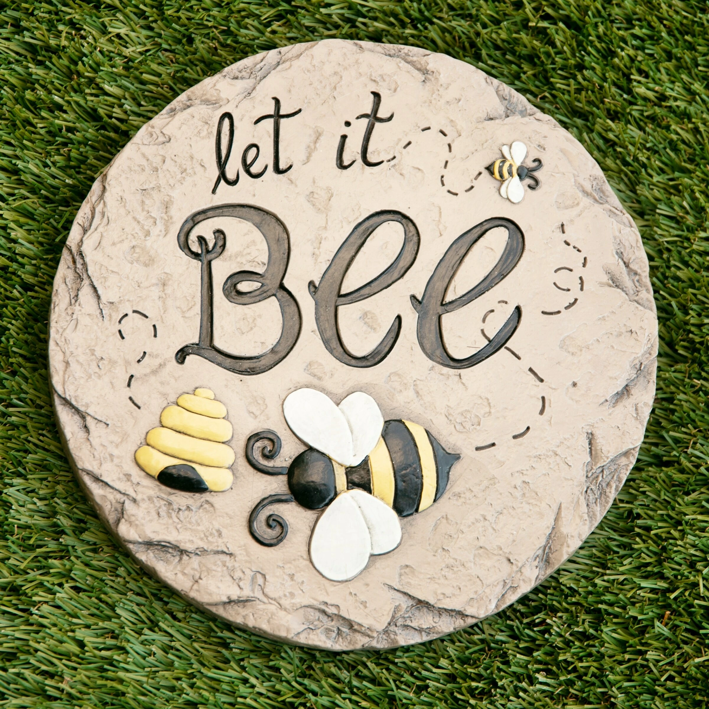 Outlet π Budget π Exhart Let It Bee Cement Stepping Stone, 10 Inches π π - Image 8