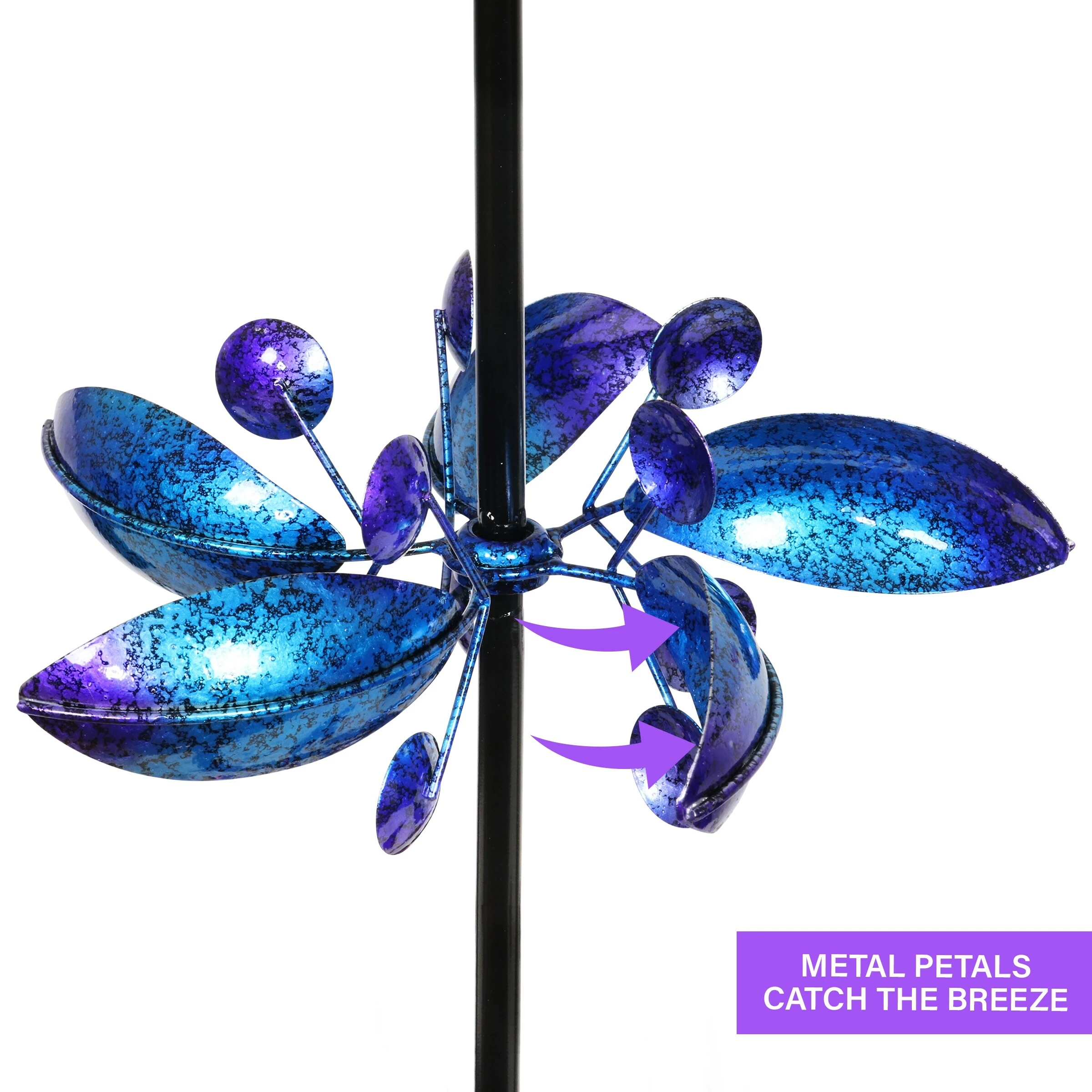 Cheap π₯ Budget 𧨠Exhart Lotus Flower Wind Spinner Garden Stake With Four Metallic Flowers, 17 By 76 Inches π π - Image 5