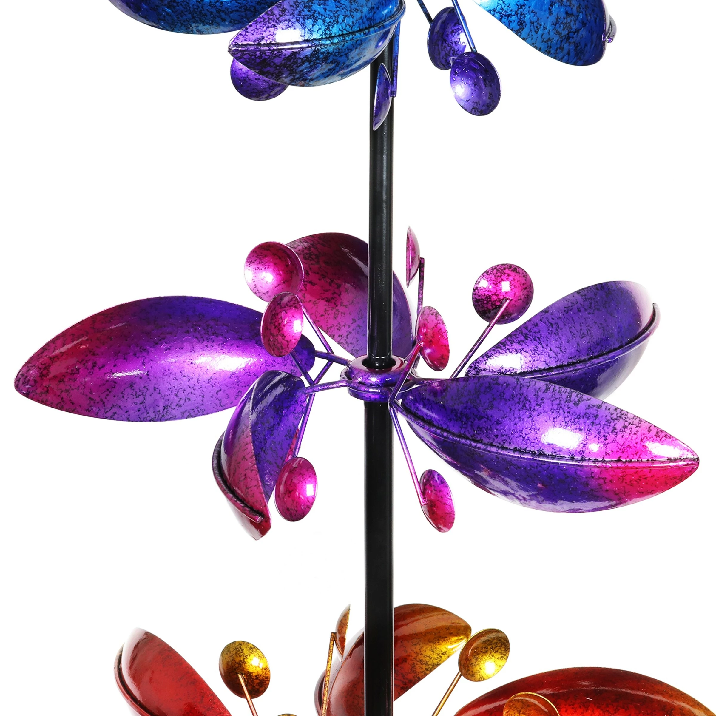 Cheap π₯ Budget 𧨠Exhart Lotus Flower Wind Spinner Garden Stake With Four Metallic Flowers, 17 By 76 Inches π π - Image 6