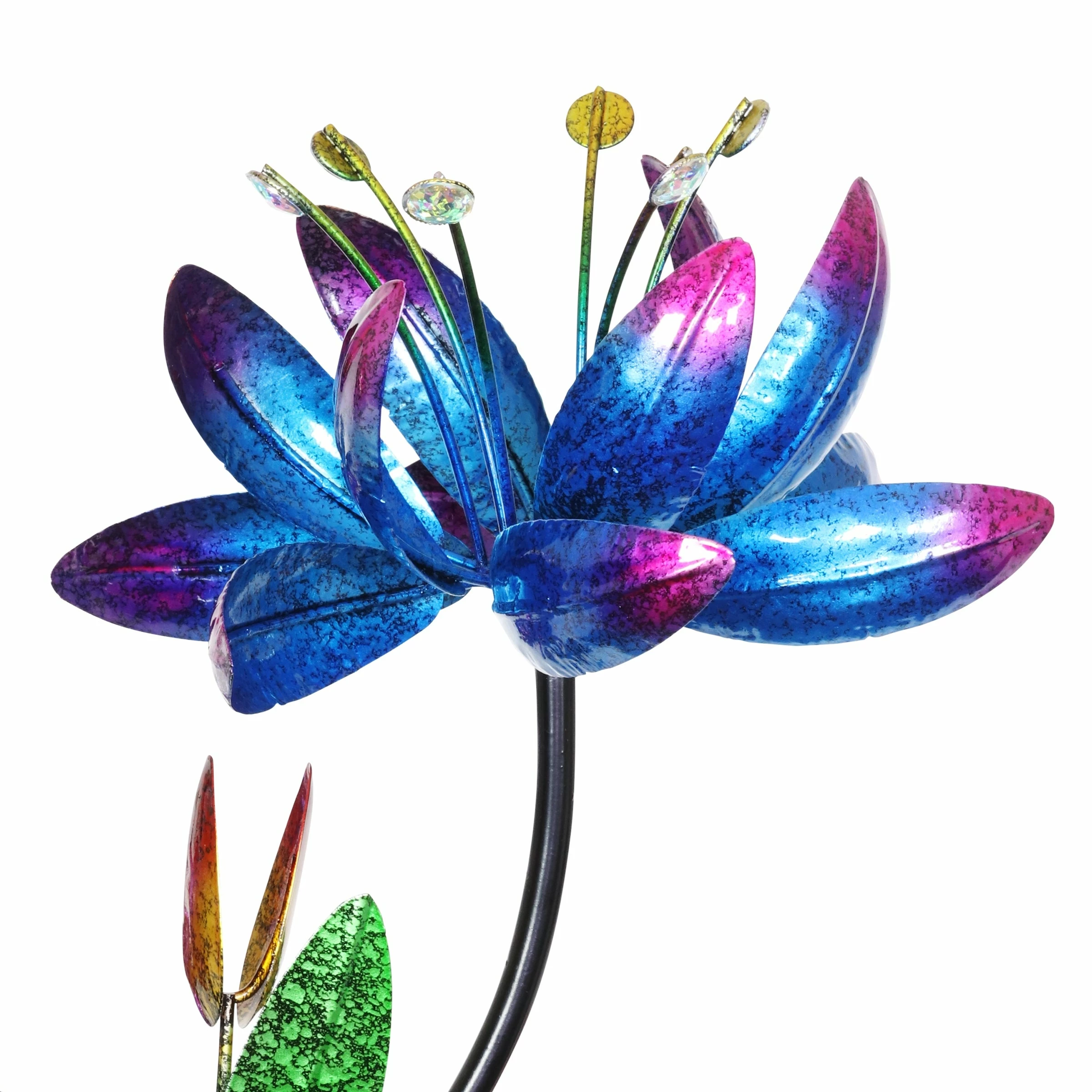 Best deal 𧨠Wholesale π― Exhart Lotus Flower Wind Spinner Garden Stake With Four Metallic Flowers, 20 By 92 Inches π β - Image 6
