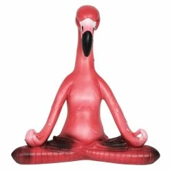 Coupon 👏 Deals 😀 Exhart Meditating Yoga Flamingo In Lotus Pose Garden Statue, 16 Inch 💯 🧨