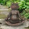 Discount 🎁 Budget 🌟 Exhart Meditating Yoga Frog Bird Feeder Or Decorative Bowl In Bronze Finish, 16 Inch 👏 🤩