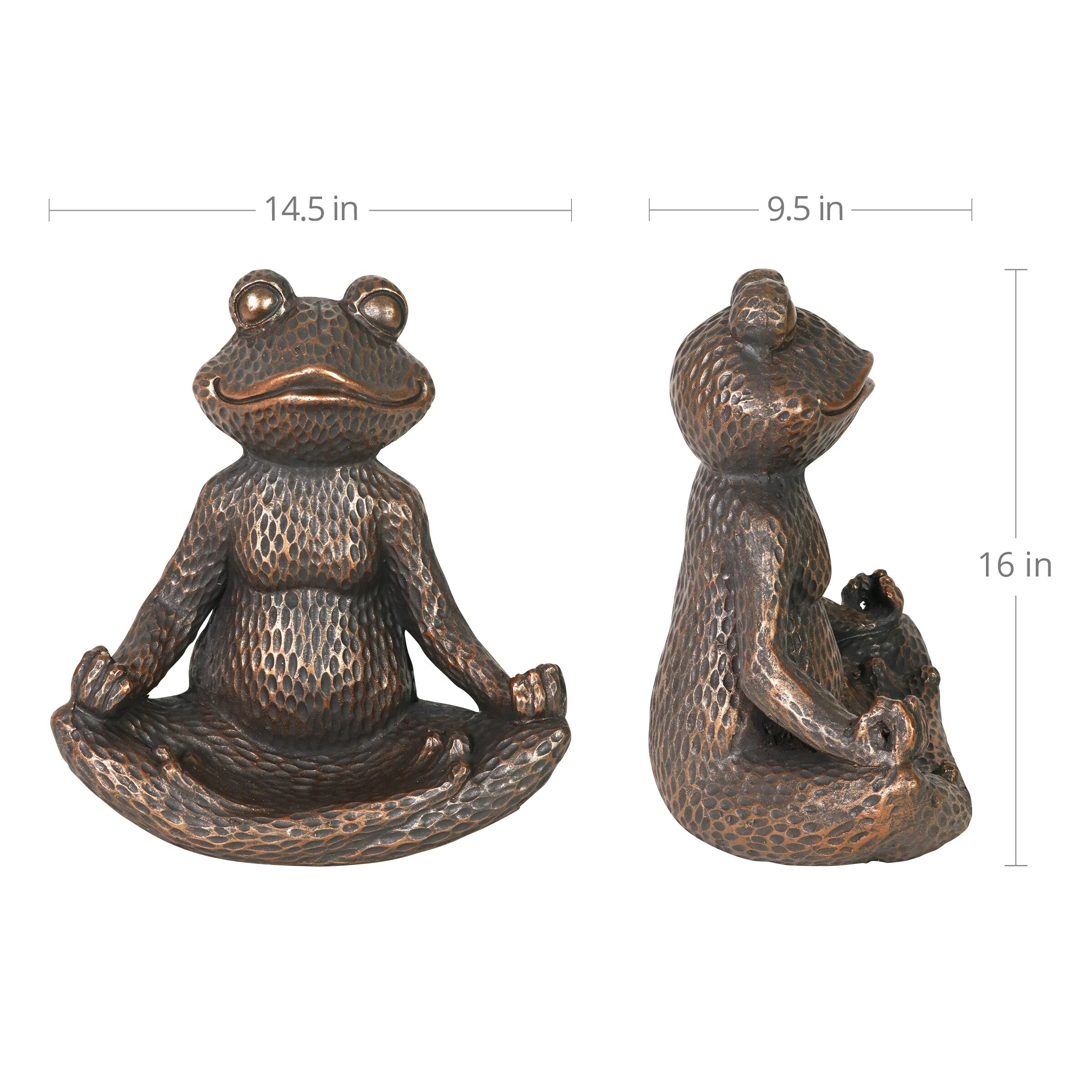 Discount π Budget π Exhart Meditating Yoga Frog Bird Feeder Or Decorative Bowl In Bronze Finish, 16 Inch π π€© - Image 3
