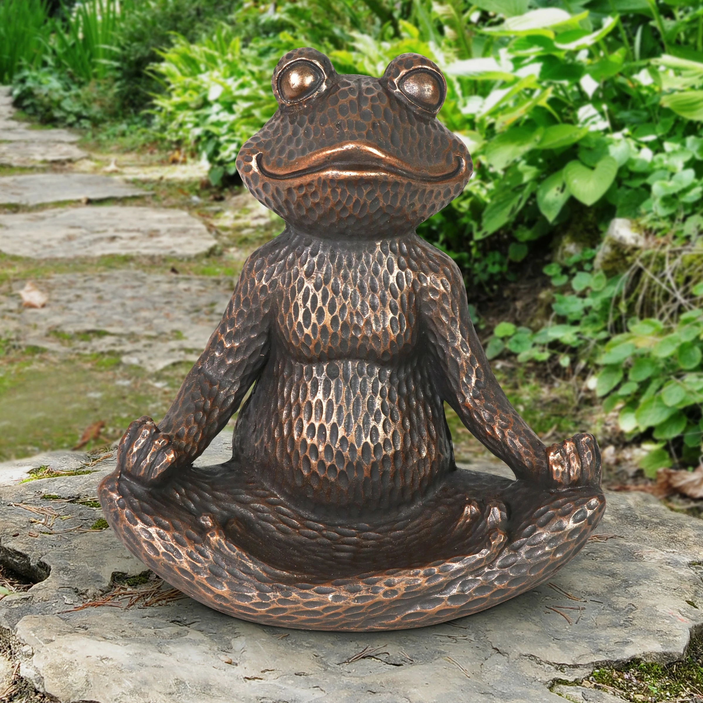 Discount π Budget π Exhart Meditating Yoga Frog Bird Feeder Or Decorative Bowl In Bronze Finish, 16 Inch π π€©