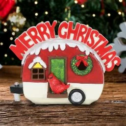 Top 10 👏 Deals ✔️ Exhart Merry 🎅 ❄ Christmas LED Trailer Statue On A Battery Powered Timer, 8.5 By 6.5 Inches ✨ 🌟