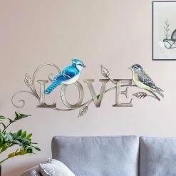 Promo 😉 Top 10 🛒 Exhart Metal Birds Love Sign Wall Art, 22.5 By 10 Inches 👏 😍