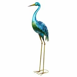 Best Pirce 😍 Coupon 👏 Exhart Metallic Coastal Crane Garden Statue, 14 By 38 Inches 🎉 😀