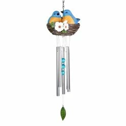 Best reviews of 🎉 Top 10 🤩 Exhart Nesting Blue Birds With Flowers Hand Painted Resin Hanging Wind Chime, 6 By 28 Inches ✨ 🤩