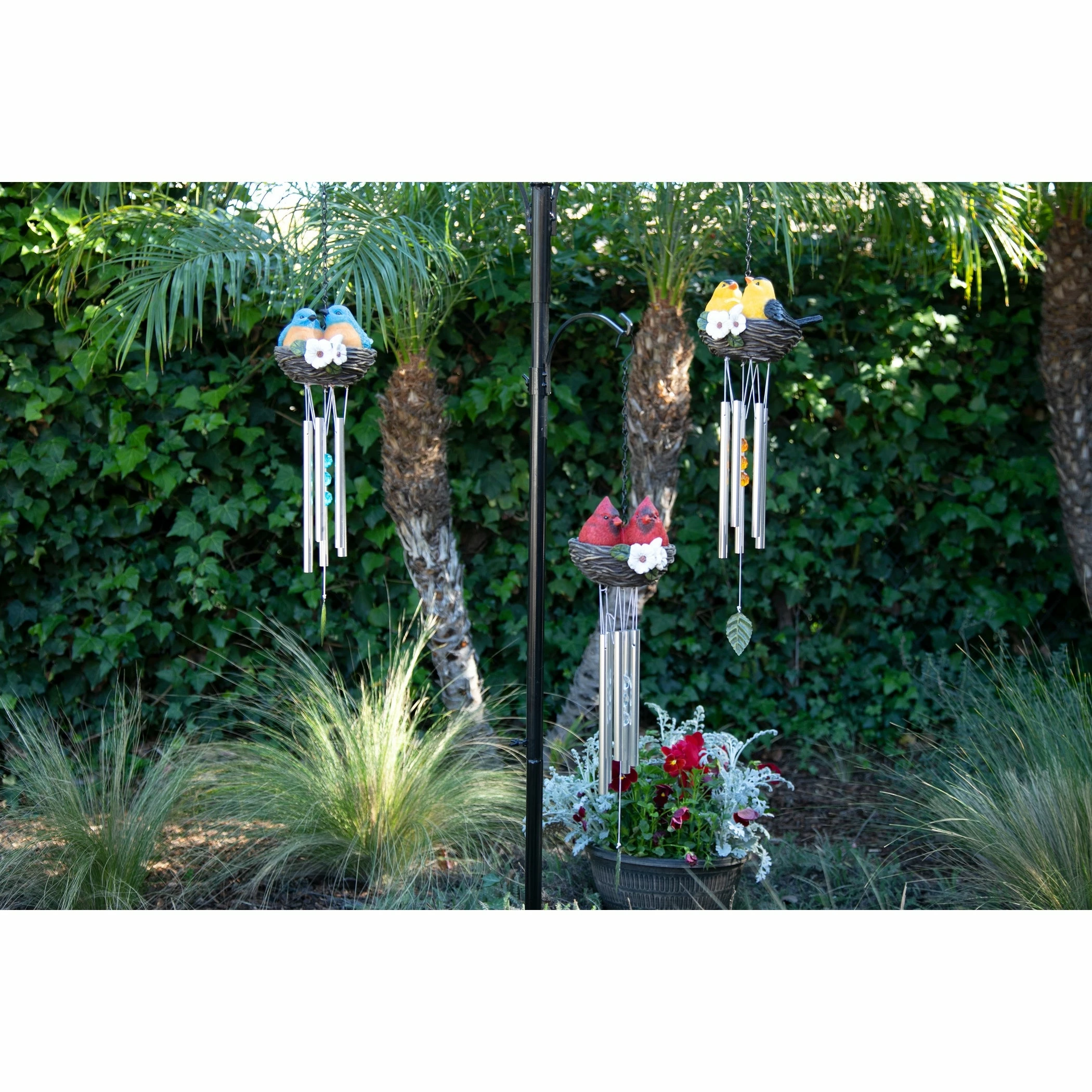 Cheap π Best Sale π Exhart Nesting Cardinals With Flowers Hand Painted Resin Hanging Wind Chime, 6 By 28 Inches β π - Image 10