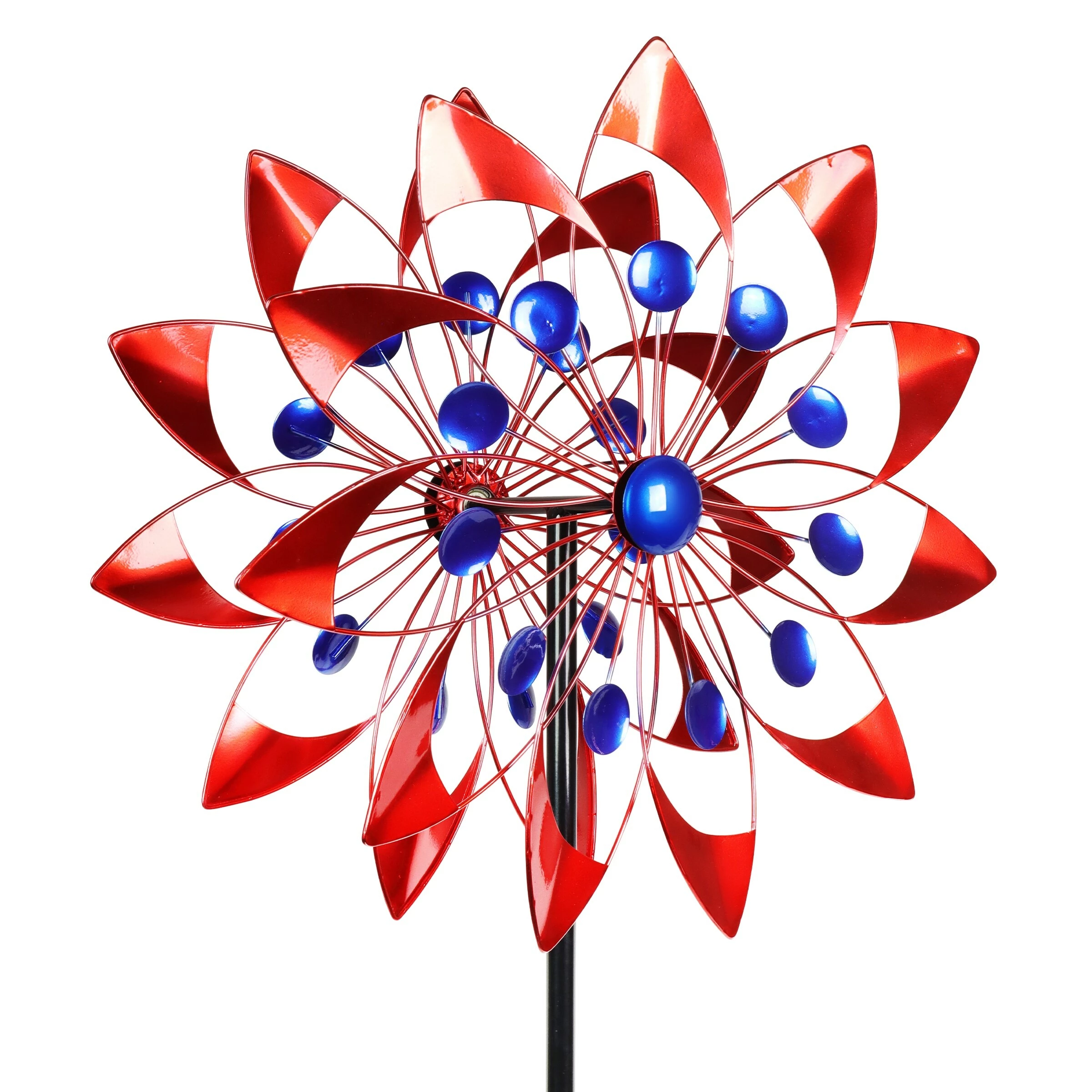 Deals π Cheap π Exhart Patriotic Double Windmill Kinetic Metal Spinner Stake, 18 By 71 Inches π₯° π - Image 6