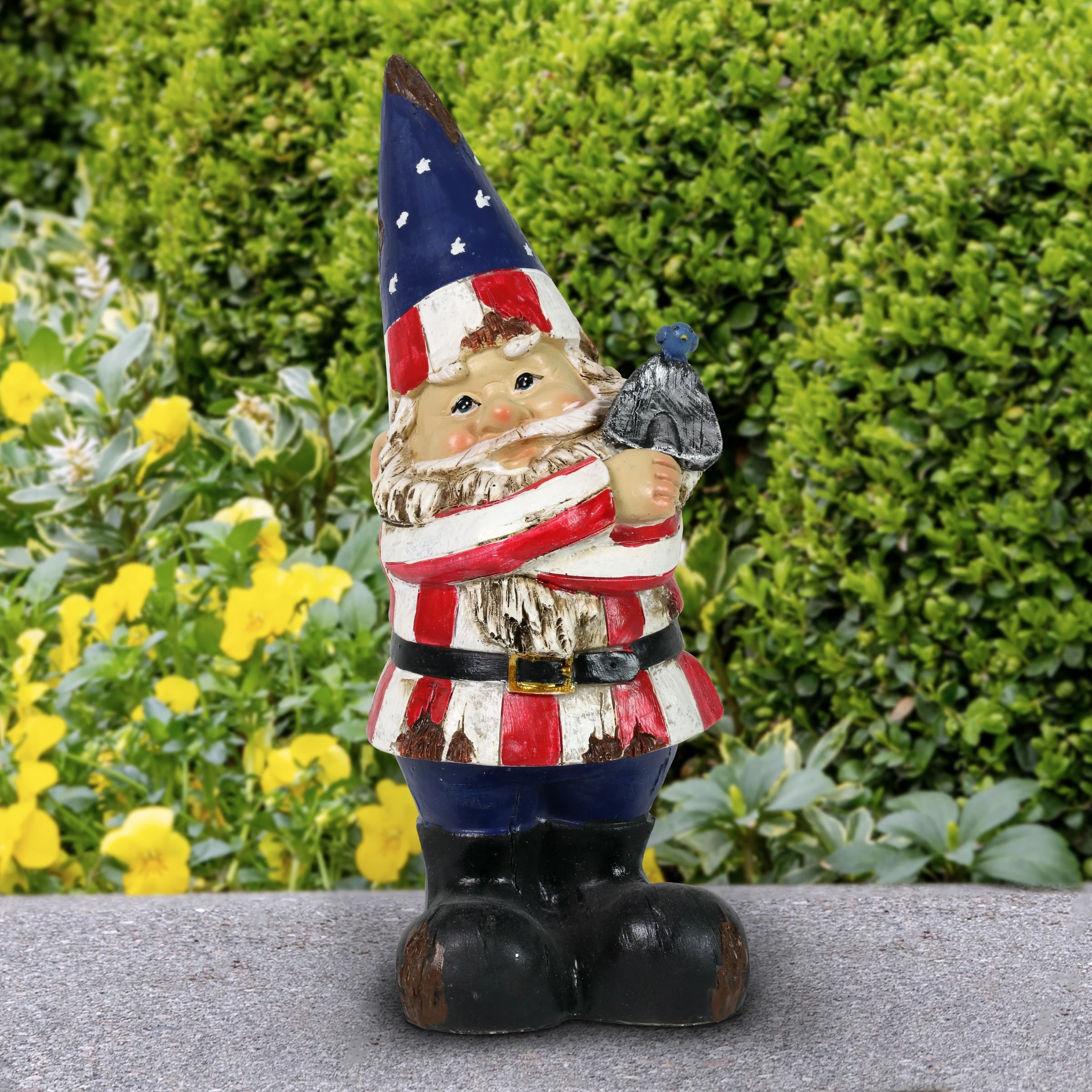 Budget π Budget π Exhart Patriotic Gnome Statue With LED Bird, 10 Inch β π