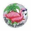 Best Pirce 😀 New ✨ Exhart Pink Flamingo With Ruffle Some Feathers Message Hand Painted Resin Stepping Stone, 10 Inch 🎁 ⌛