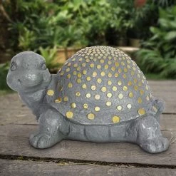 Flash Sale ✨ Promo 💯 Exhart Resin Turtle Statue With Gold Accents, 8 By 14 Inches ❤️ 😍