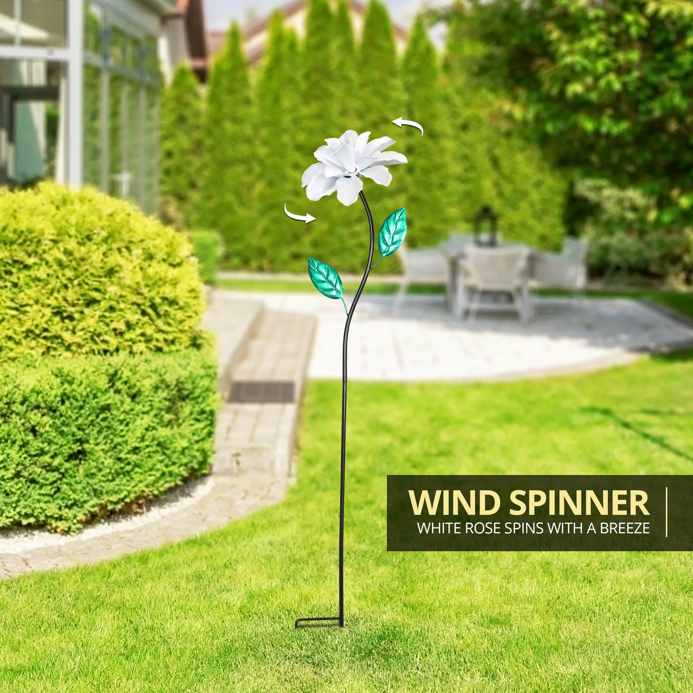 Best deal π Budget π₯° Exhart Rose Flower Wind Spinner Garden Stake, Hand Painted Metallic, 8 By 39 Inches Blue β¨ π - Image 13