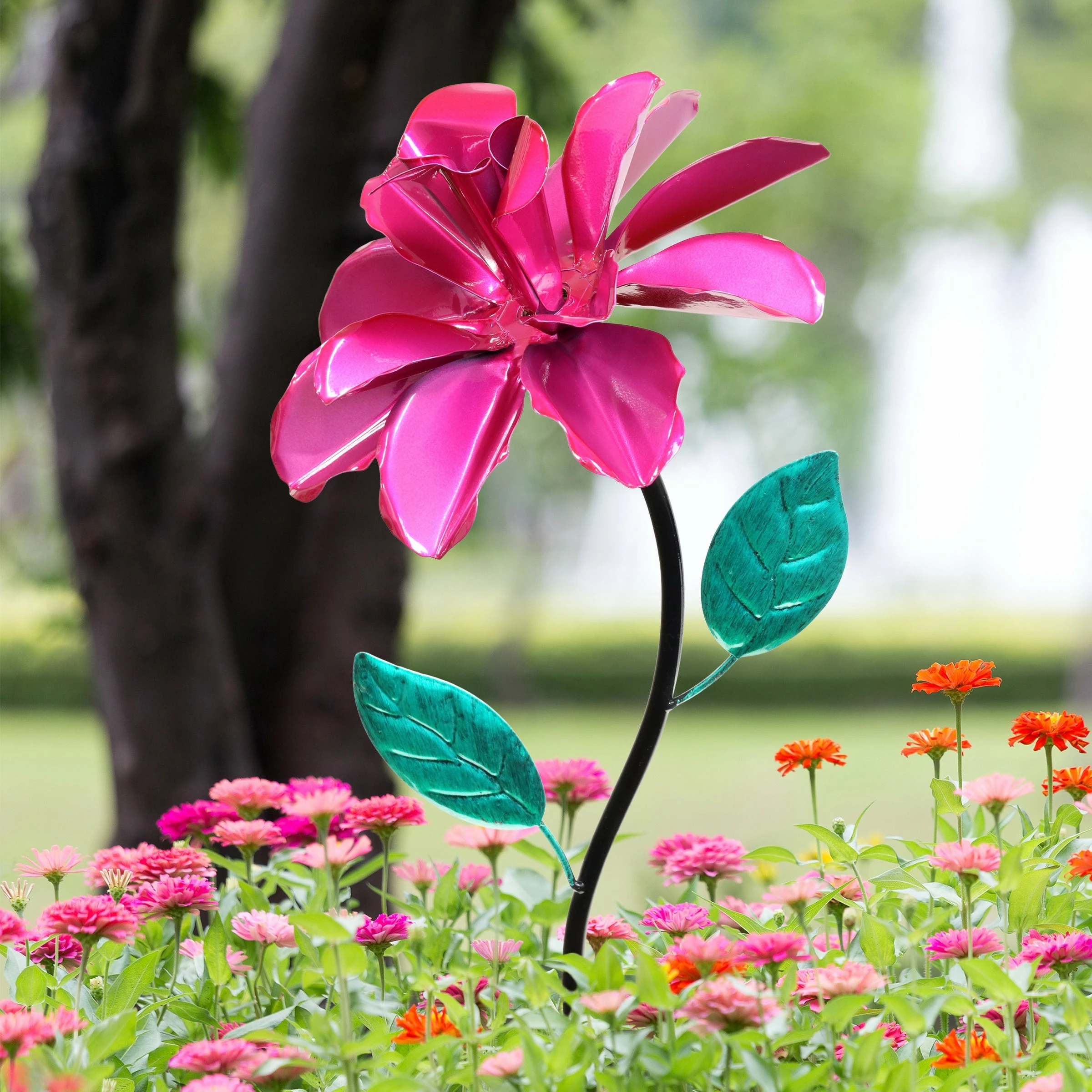 Best deal π Budget π₯° Exhart Rose Flower Wind Spinner Garden Stake, Hand Painted Metallic, 8 By 39 Inches Blue β¨ π - Image 14