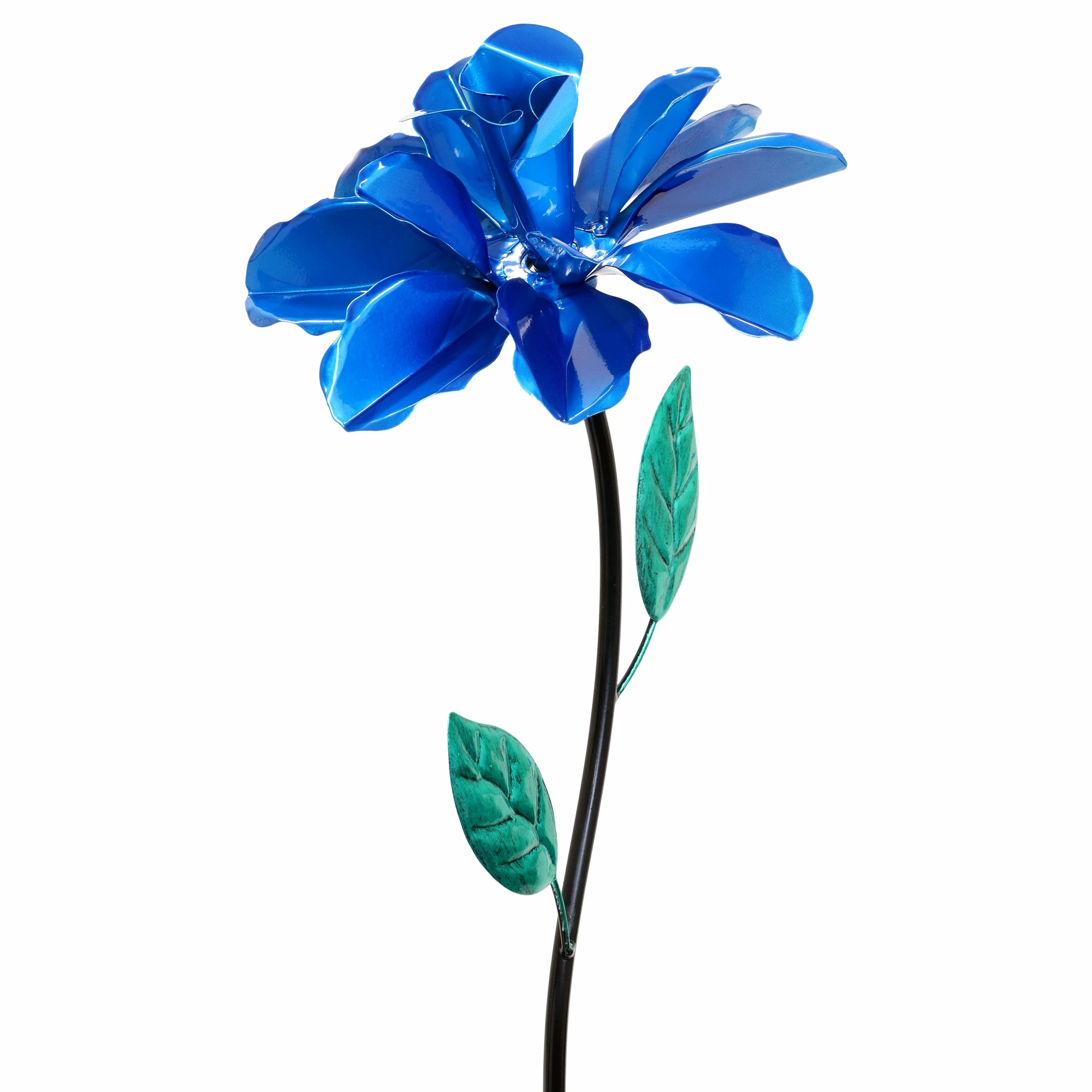 Best deal π Budget π₯° Exhart Rose Flower Wind Spinner Garden Stake, Hand Painted Metallic, 8 By 39 Inches Blue β¨ π - Image 5