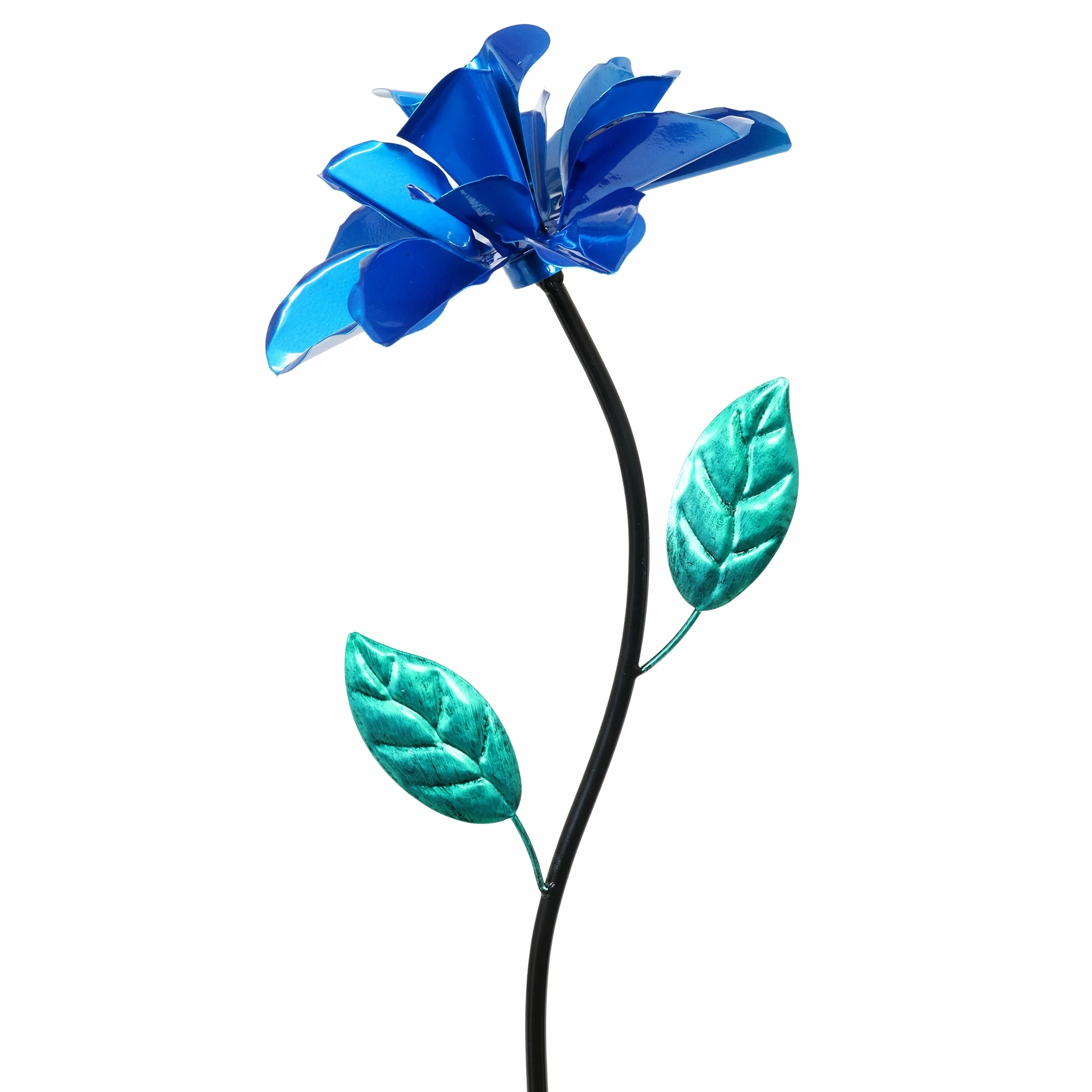 Best deal π Budget π₯° Exhart Rose Flower Wind Spinner Garden Stake, Hand Painted Metallic, 8 By 39 Inches Blue β¨ π - Image 6