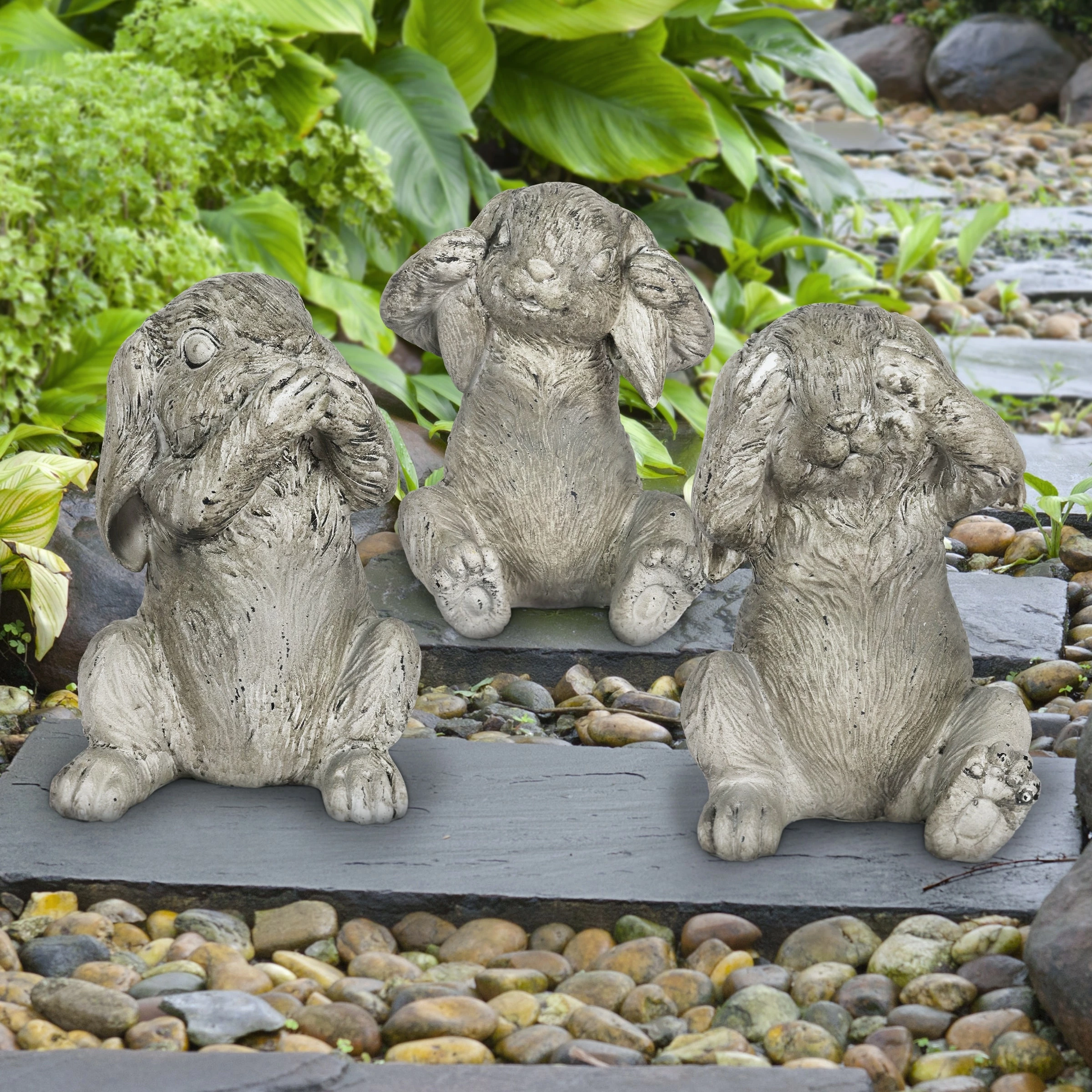 Deals π Hot Sale π― Exhart See No, Hear No, Speak No Evil Garden Bunny Set Of 3, 7.5 Inches π π 4 Deals π Hot Sale π― Exhart See No, Hear No, Speak No Evil Garden Bunny Set Of 3, 7.5 Inches π π - Image 2