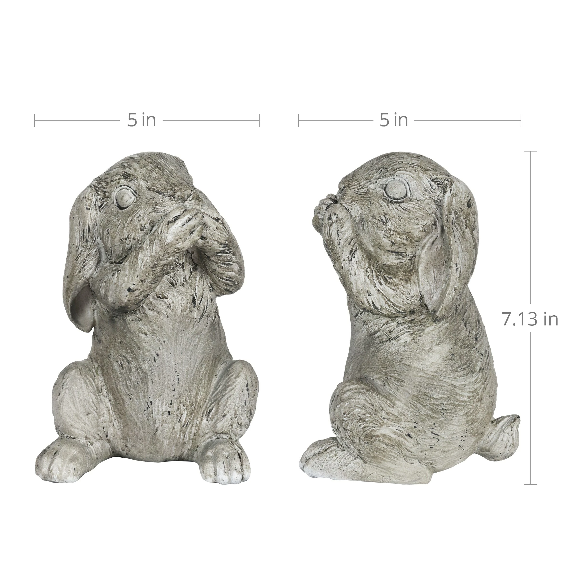 Deals π Hot Sale π― Exhart See No, Hear No, Speak No Evil Garden Bunny Set Of 3, 7.5 Inches π π 5 Deals π Hot Sale π― Exhart See No, Hear No, Speak No Evil Garden Bunny Set Of 3, 7.5 Inches π π - Image 3