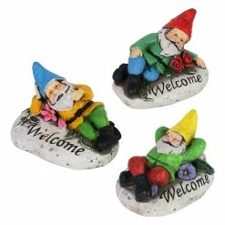 Deals ⭐ Best deal 🔥 Exhart Set Of 3 Cement Welcome Gnome Garden Stones, 4 Inch 🔥 😀