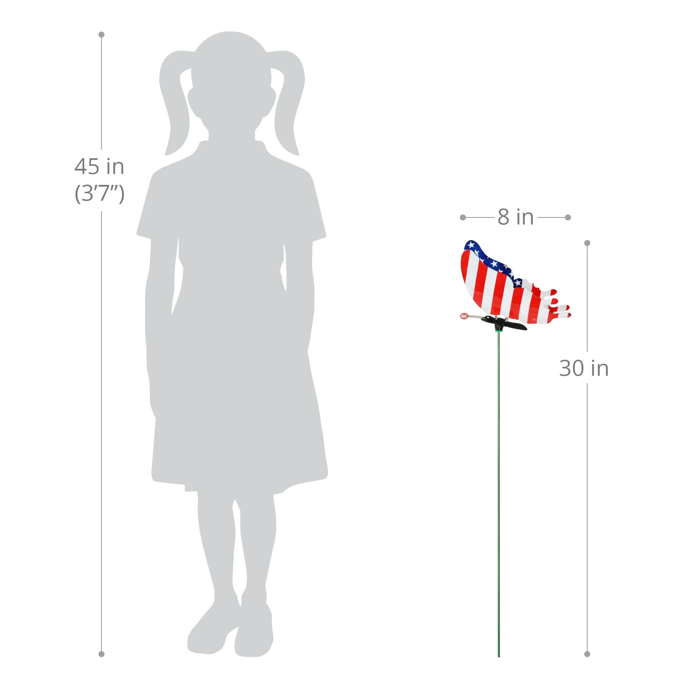 Best deal β€οΈ Cheap β Exhart Set Of 3 Patriotic WindyWings Garden Stakes In Butterfly, Hummingbird Whirligig And Eagle, 7 By 30 Inches π π - Image 3